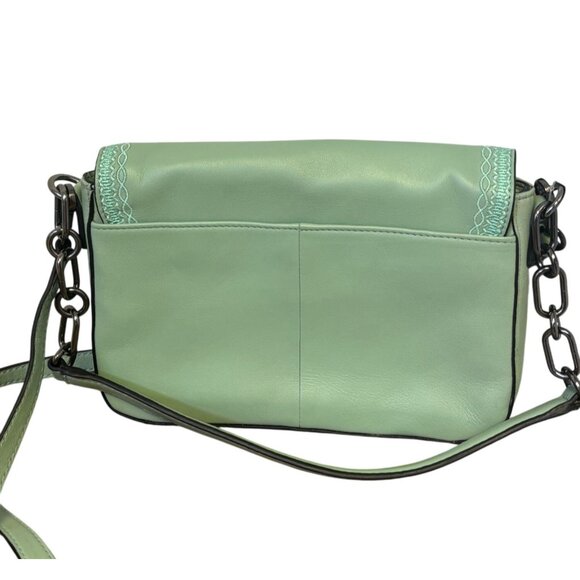Lodis Embossed Mint Green Leather Crossbody Bag - Picture 2 of 7